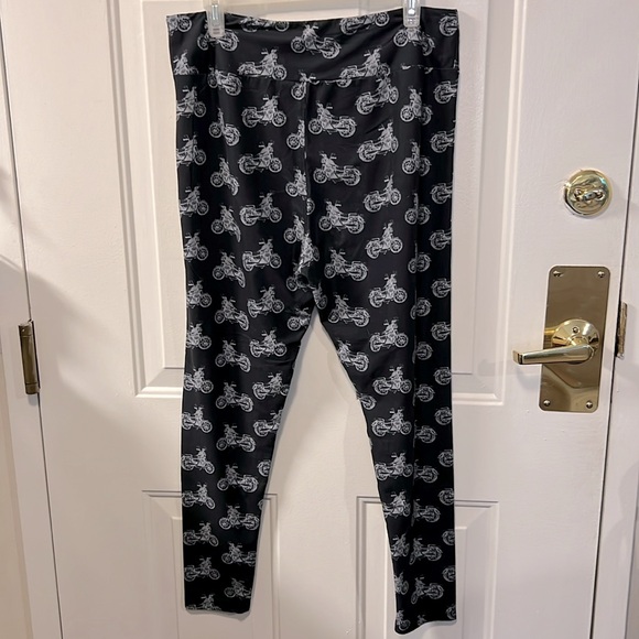 🏍️ BLACK MOTORCYCLE BIKER LEGGINGS Womens TC (Tall & Curvy) fits 14-22 XXL 1X 2X - Picture 3 of 6
